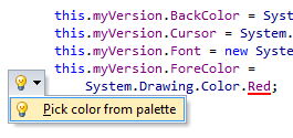 Pick colors from palette in various languages